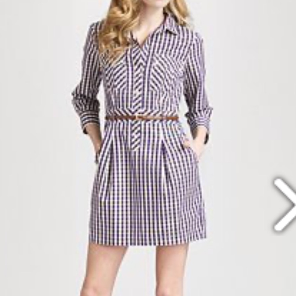 THEORY LIDIYA PLAID SHIRT DRESS